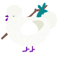 Nimbus, a white chicken with a double-lace pattern