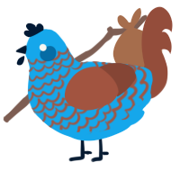 A sky and russet chicken with a lace pattern