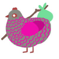 A ash and fuchsia chicken with a lace pattern