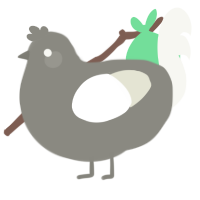 charcoal latte, a ash and white chicken