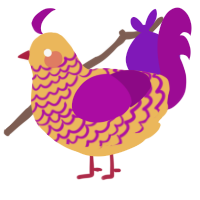 A honey and plum chicken with a lace pattern