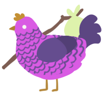 A orchid and overcast chicken with a lace pattern
