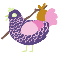 A overcast and pink chicken with a lace pattern