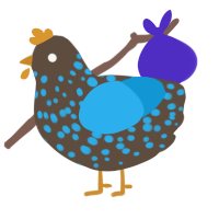 A bark and sky chicken with a speckle pattern