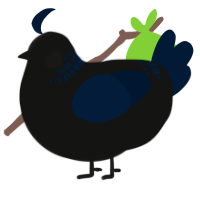 A black and tumblr chicken with a neck-band pattern