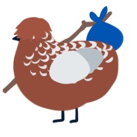 Chocodada, a russet and mist chicken with a half-lace pattern