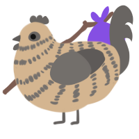 A beige and grey chicken with a bar pattern