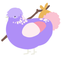 A lilac and rose chicken with a neck-speckle pattern