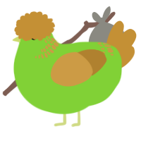 A grass and gold chicken with a neck-band pattern