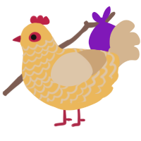 Devious Nugget, a honey and beige chicken with a lace pattern