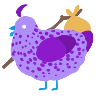 A lilac and violet chicken with a speckle pattern