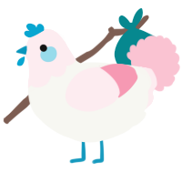 A white and rose chicken with a head pattern