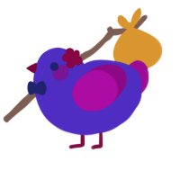 A indigo and plum chicken