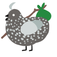 A grey and silver chicken with a speckle pattern