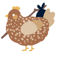A brown and beige chicken with a speckle pattern