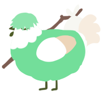 A spring and cream chicken with a head pattern