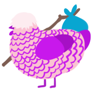 A rose and amethyst chicken with a lace pattern