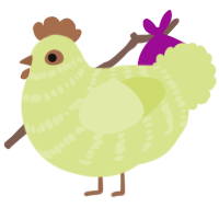 A lemon chicken with a bar pattern