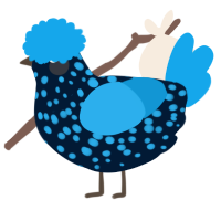 A tumblr and sky chicken with a speckle pattern