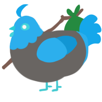 A grey and sky chicken with a head pattern