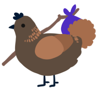 A bark and brown chicken with a neck-band pattern