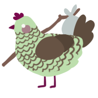 A gluppy and bark chicken with a lace pattern