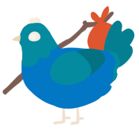 A sapphire and sea chicken with a head pattern