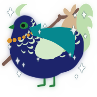 A navy and gluppy chicken with a half-lace pattern