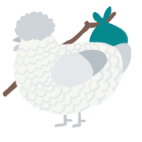A white and mist chicken with a lace pattern