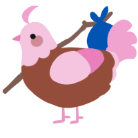 A russet and pink chicken with a head pattern
