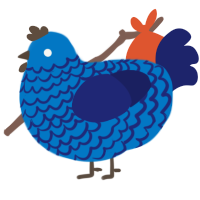 A sapphire and navy chicken with a lace pattern