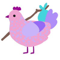 (unnamed), a pink and lilac chicken with a speckle pattern