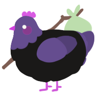A sable and overcast chicken with a head pattern
