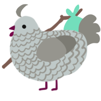 A silver and ash chicken with a lace pattern