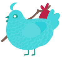 A aqua chicken with a lace pattern
