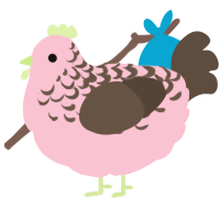 A rose and bark chicken with a half-lace pattern