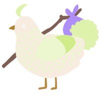 A cream and apple chicken with a lace pattern