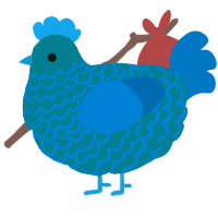 A sea and sapphire chicken with a lace pattern