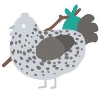 A mist and grey chicken with a speckle pattern