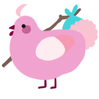 A pink and rose chicken