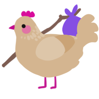 A beige chicken with a neck-speckle pattern