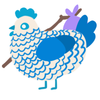 Porcelain, a cream and sapphire chicken with a lace pattern