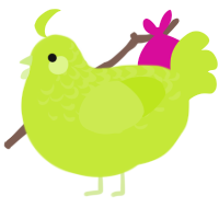 A lime chicken with a half-lace pattern