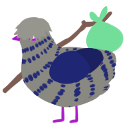 girl bye, a ash and navy chicken with a bar pattern