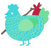 A aqua and spring chicken with a lace pattern