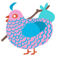 Trans Rage, a pink and cerulean chicken with a lace pattern