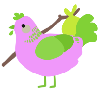 A lavender and grass chicken with a neck-band pattern