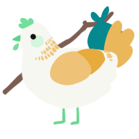 A white and honey chicken with a neck-band pattern