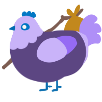 A overcast and lilac chicken with a head pattern