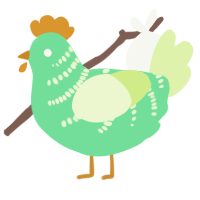 A spring and apple chicken with a half-bar pattern